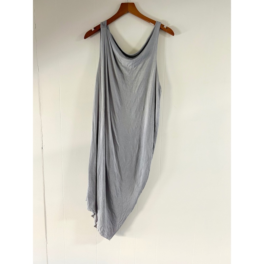 Helmut Lang Sleeveless Asymmetrical Draped Midi Dress in Gray sz S